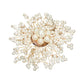 Madeline Love Cream, Gold Pearl Cluster Floral Pin Brooch Alligator Snap Hair Clip - Brooches - desc