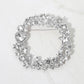 Madeline Love Clear, Rhodium Rhinestone Star Flower Heart Cluster Wreath Pin Brooch - Brooches