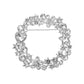 Madeline Love Clear, Rhodium Rhinestone Star Flower Heart Cluster Wreath Pin Brooch - Brooches - desc