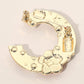 Madeline Love Gold, Red Pearl Lipstick Flower Embellished Letter C Pin Brooch - Brooches - extra