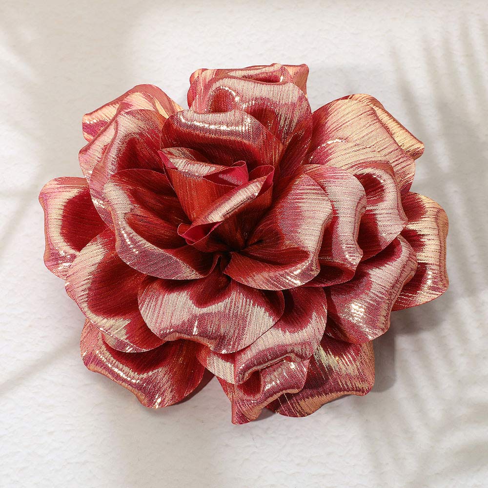 Madeline Love Fuchsia Metallic Fabric Flower Pin Brooch Hair Clip Hair Band Bracelet - Bracelets