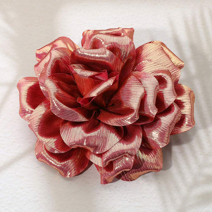 Madeline Love Fuchsia Metallic Fabric Flower Pin Brooch Hair Clip Hair Band Bracelet - Bracelets