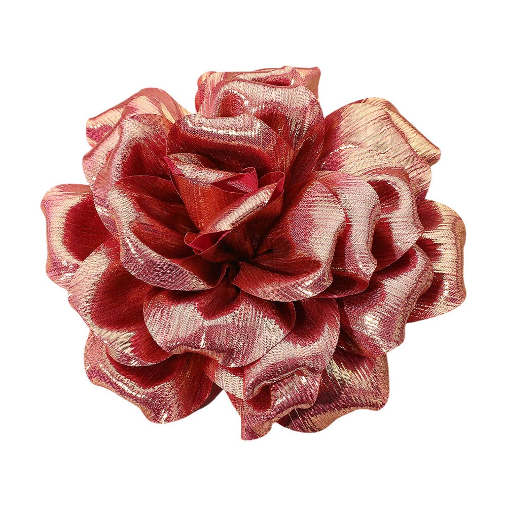 Madeline Love Fuchsia Metallic Fabric Flower Pin Brooch Hair Clip Hair Band Bracelet - Bracelets - desc