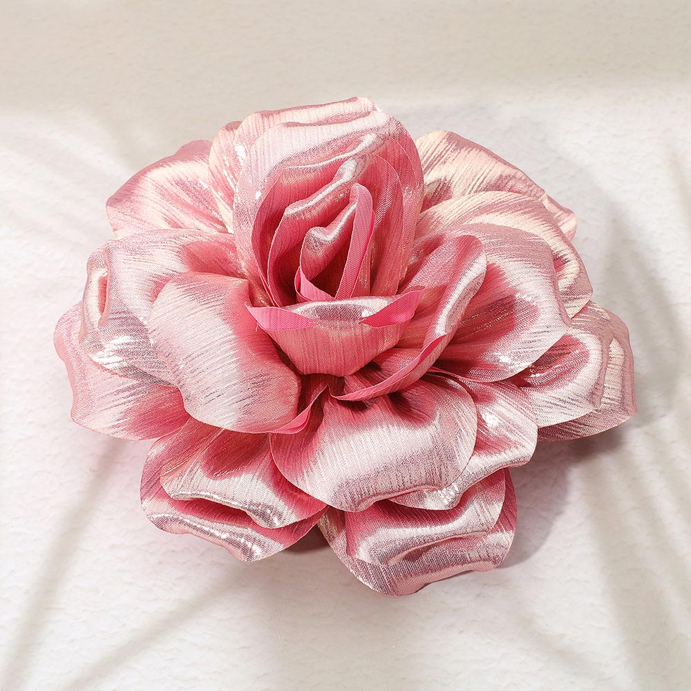 Madeline Love Pink Metallic Fabric Flower Pin Brooch Hair Clip Hair Band Bracelet - Bracelets