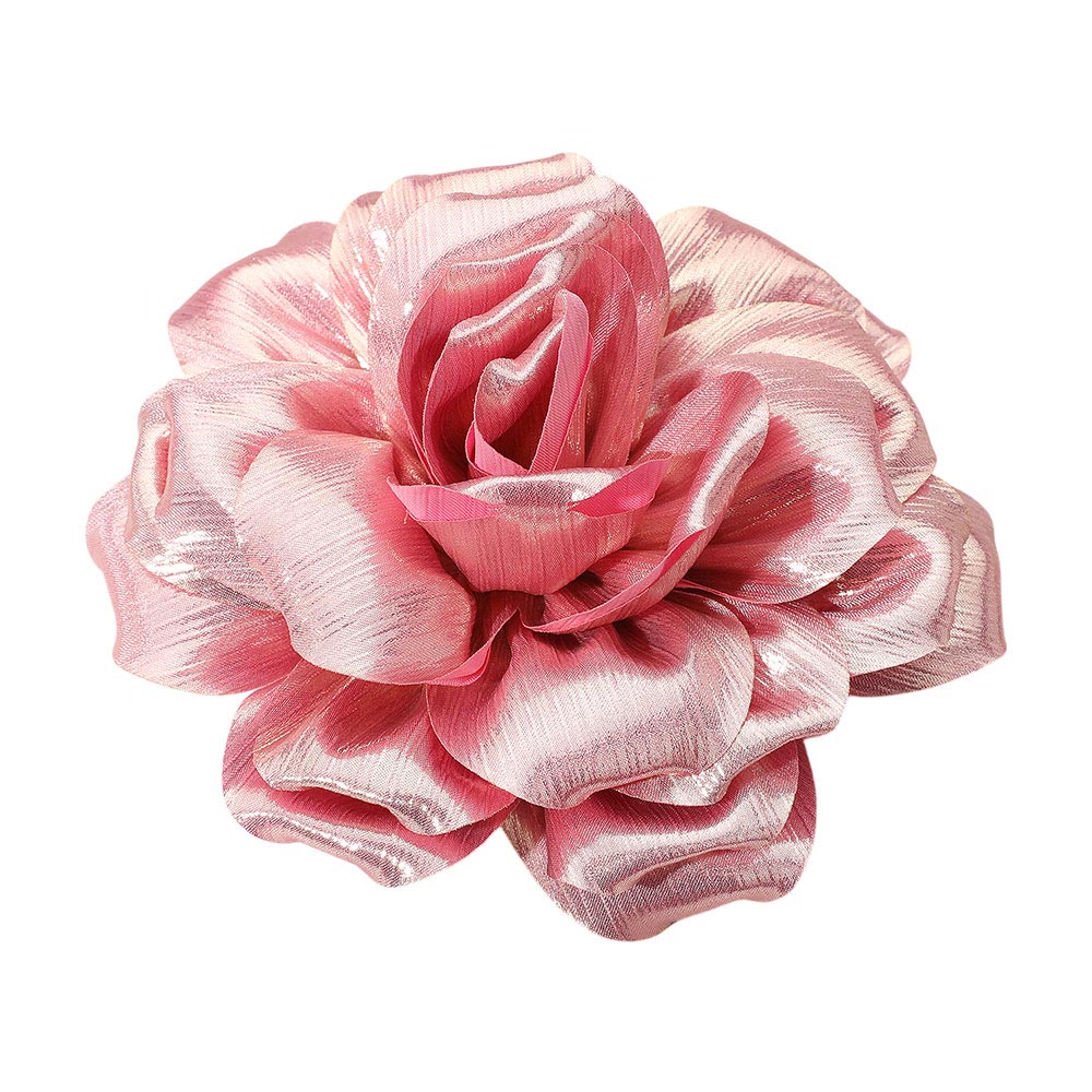 Madeline Love Pink Metallic Fabric Flower Pin Brooch Hair Clip Hair Band Bracelet - Bracelets - desc