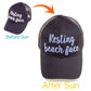 C.C Hello Sunshine Changing Color Pony Trucker Cap 100% Cotton