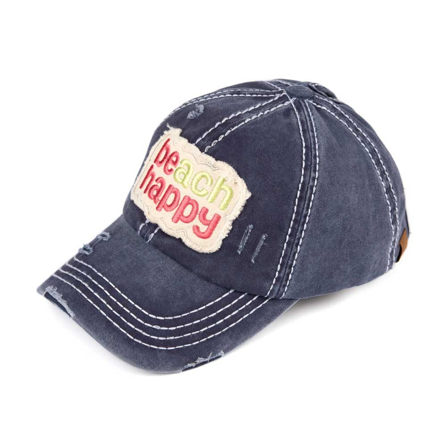 C.C Vintage Distressed Washed Cotton Pony Cap 100% Cotton One