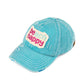 C.C Vintage Distressed Washed Cotton Pony Cap 100% Cotton One