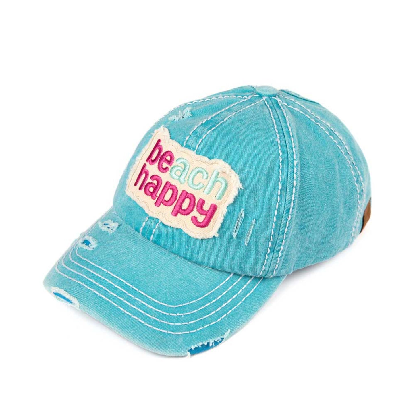 C.C Vintage Distressed Washed Cotton Pony Cap 100% Cotton One