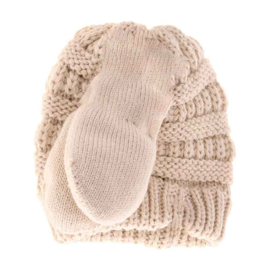 Beige BABY Solid C.C Beanie with Mitten Set provides essential warmth and comfort for your little one. Made from soft, high-quality materials, the beanie gently fits your baby's head to retain heat, while the matching mittens protect delicate skin from scratches and cold. This coordinated set balances functionality with a clean, solid design, making it an expert choice for everyday wear during cooler weather.