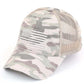 C.C Women's American Flag Embroidery Camo Baseball Cap 4th of July