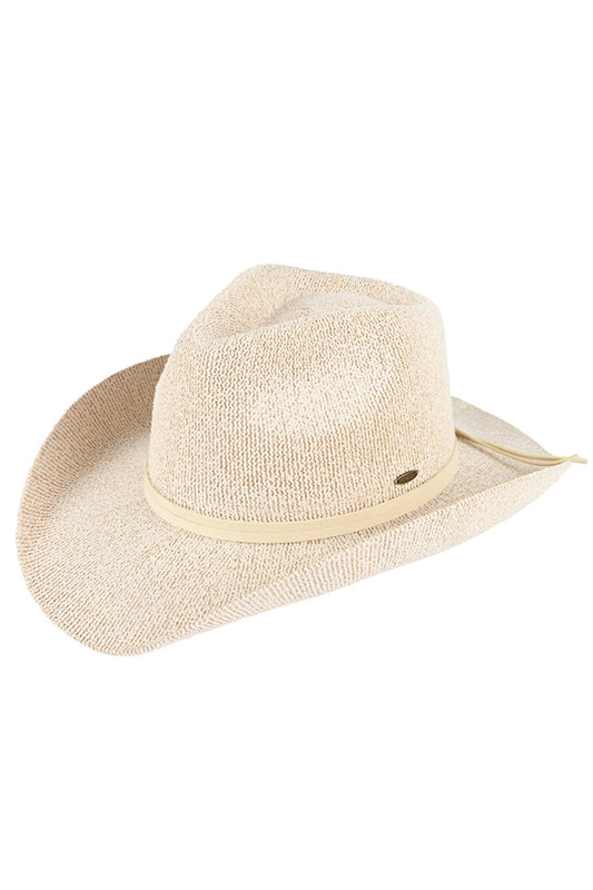 Beige-C.C Terry Cloth Band Trim Cowboy Hat offers both style and functionality. The terry cloth band adds a touch of comfort to the classic cowboy hat design. Perfect for protecting from the sun while staying cool and chic. Made with high-quality materials, this hat is a must-have for any fashion-forward enthusiast.