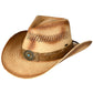 C.C Weaved Vegan Suede Band Tea-Stain Cowboy Hat