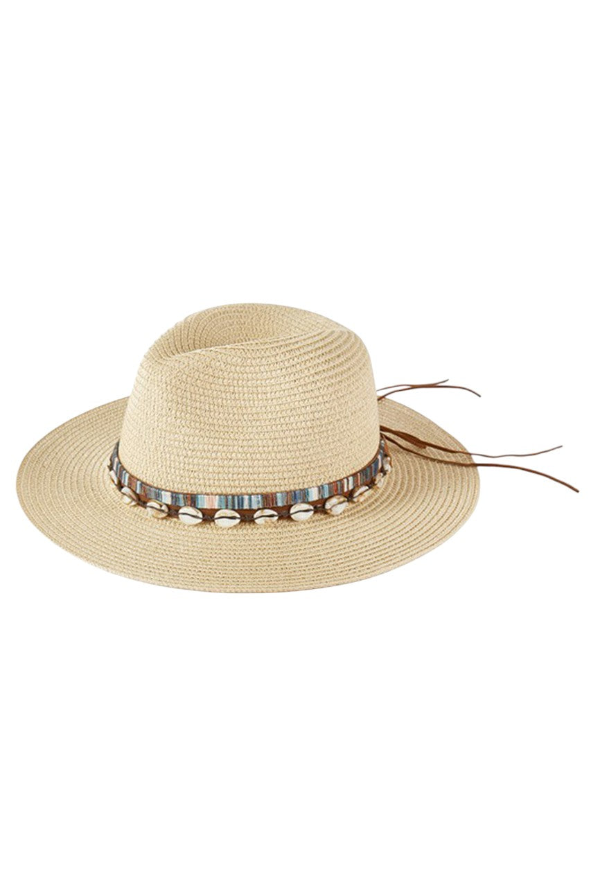 Beige Shell and Multi Color Band Trim Summer Sun Hat combines sophisticated design with practical sun protection. The distinctive shell embellishment and artfully arranged multi-colour band trim create visual interest while maintaining structural integrity. Engineered with advanced materials that block harmful UV rays, this hat provides optimal shade for the face and neck while ensuring proper ventilation