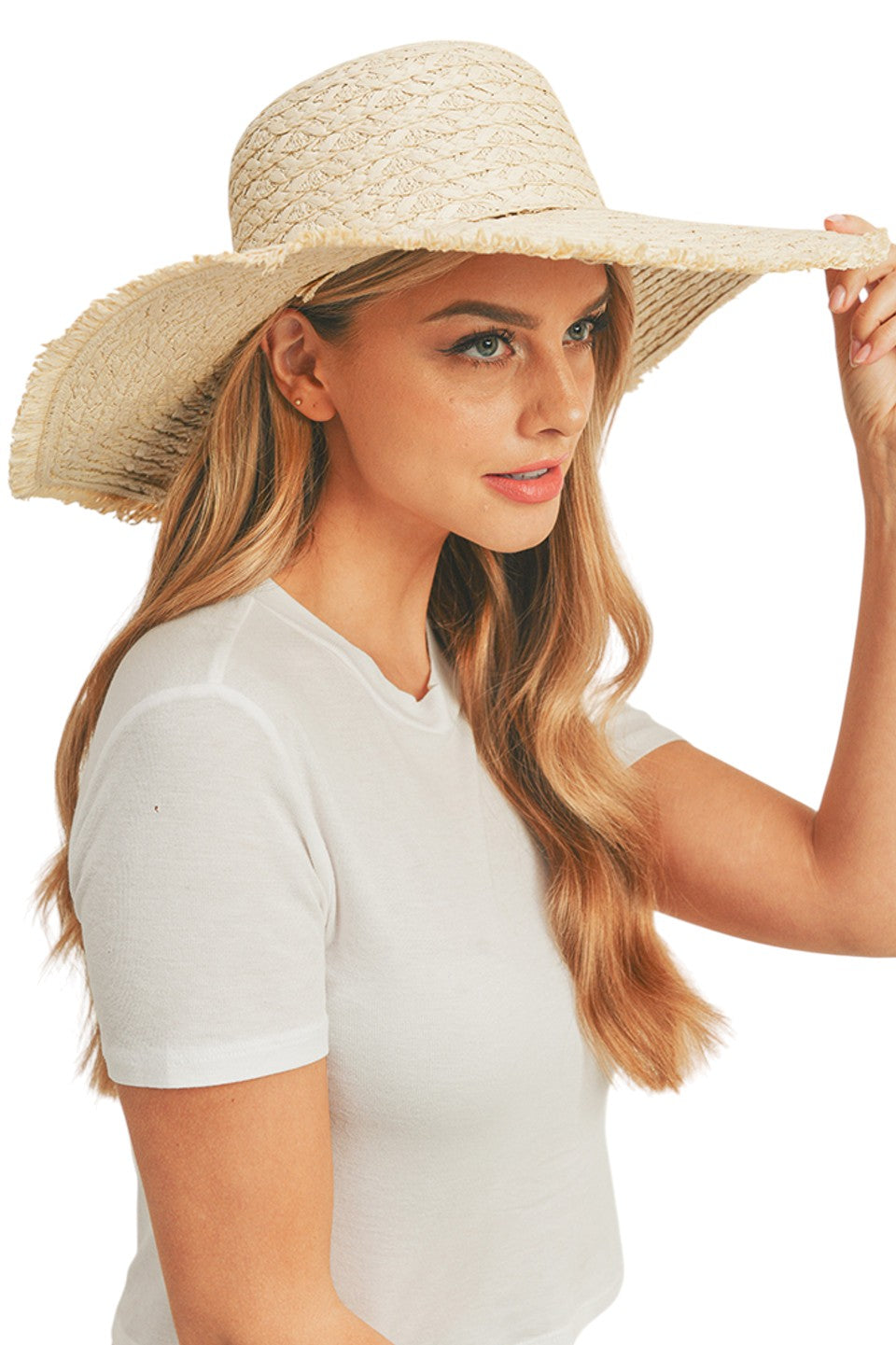 Beige Solid Floppy Sun Hat provides superior UV protection while maintaining a timeless silhouette. Constructed with durable materials that retain shape throughout wear, it features an adjustable interior band for a secure fit across head sizes. The lightweight design ensures comfort during extended outdoor activities, making it an essential accessory for both sun protection and refined style.