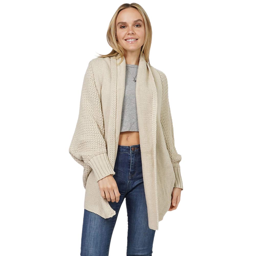 Beige Solid Sweater Open Cardigan, delicate, warm, on-trend & fabulous, a luxe addition to any cold-weather ensemble. Great for daily wear in the cold winter to protect you against the chill, classic infinity-style amps up the glamour with a plush. Perfect Gift for wife, mom, birthday, holiday, etc.