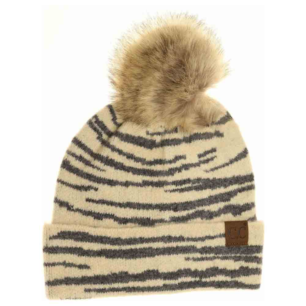 Beige Zebra Pattern Faux Fur Pom Beanie offers a refined blend of style and warmth. Made from high-quality faux fur, it features a distinctive zebra print that elevates your winter accessories. The soft pom adds volume and a fashionable touch, while the beanie’s design ensures a comfortable, secure fit. Ideal for those seeking expert-level winter wear with a bold, animal-inspired aesthetic. 