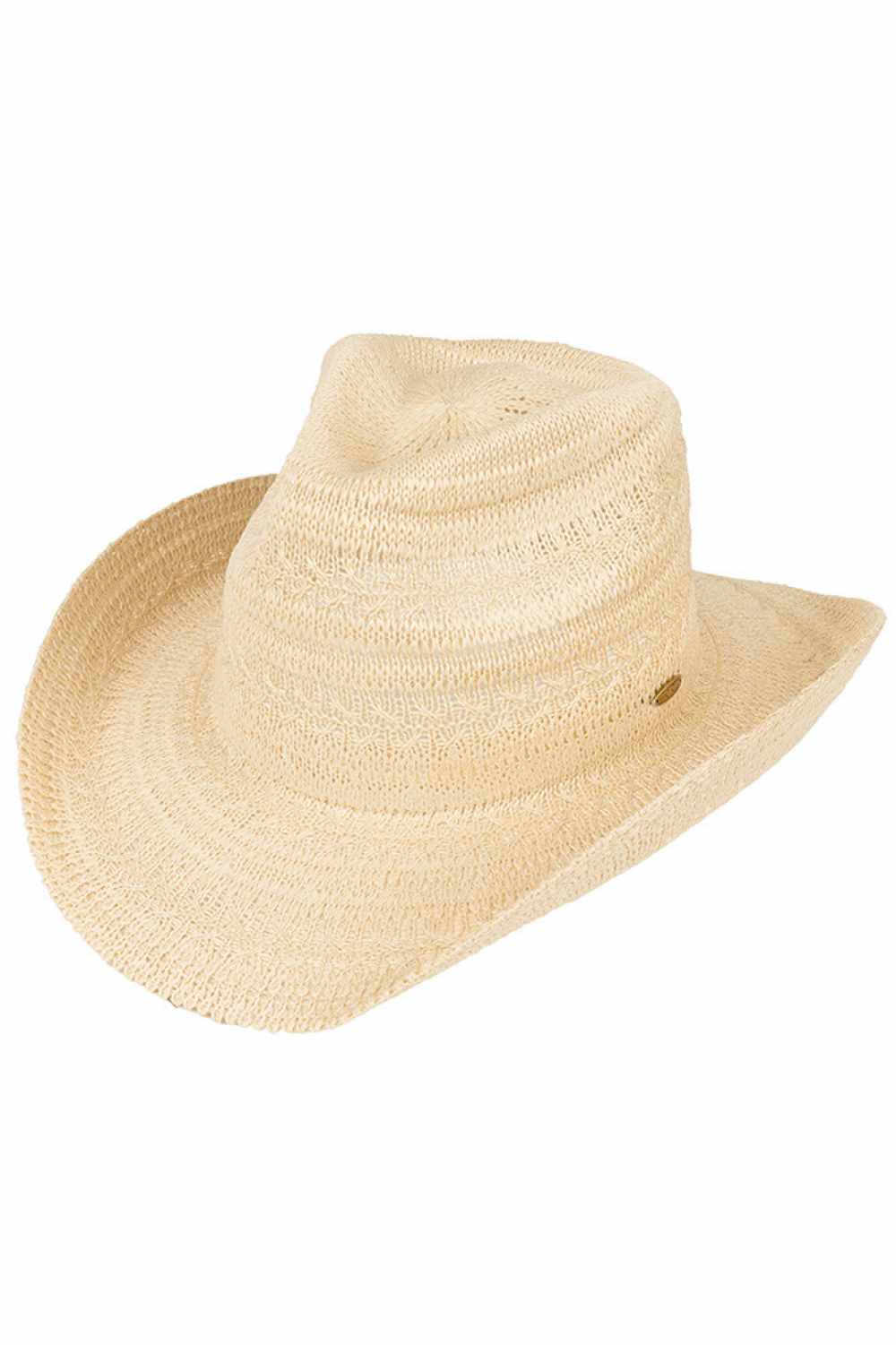 Beige Classic cowboy style meets cozy comfort with this C.C Pattern Knitted Solid Cowboy Hat. Crafted from soft knitted material, this one-size hat features a 3.25" brim and 4.5" crown for authentic Western flair. With a 22.6" circumference, it's designed for a comfortable, secure fit. Perfect for adding a touch of country charm to any outfit, whether you're hitting the ranch or the city streets.
