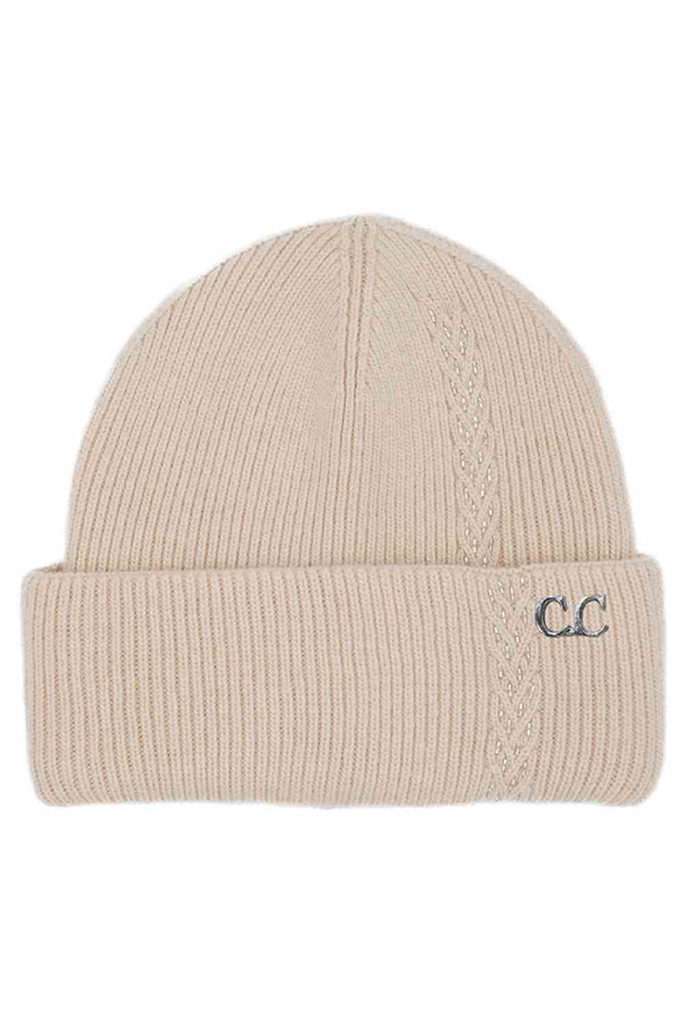 Beige C.C Bead Embellishments Angora Cuff Beanie showcases a soft angora knit finished with delicate bead detailing for a stylish touch of sparkle. Designed with a cozy cuff and stretch fit, it keeps you warm and comfortable while elevating your winter look effortlessly.