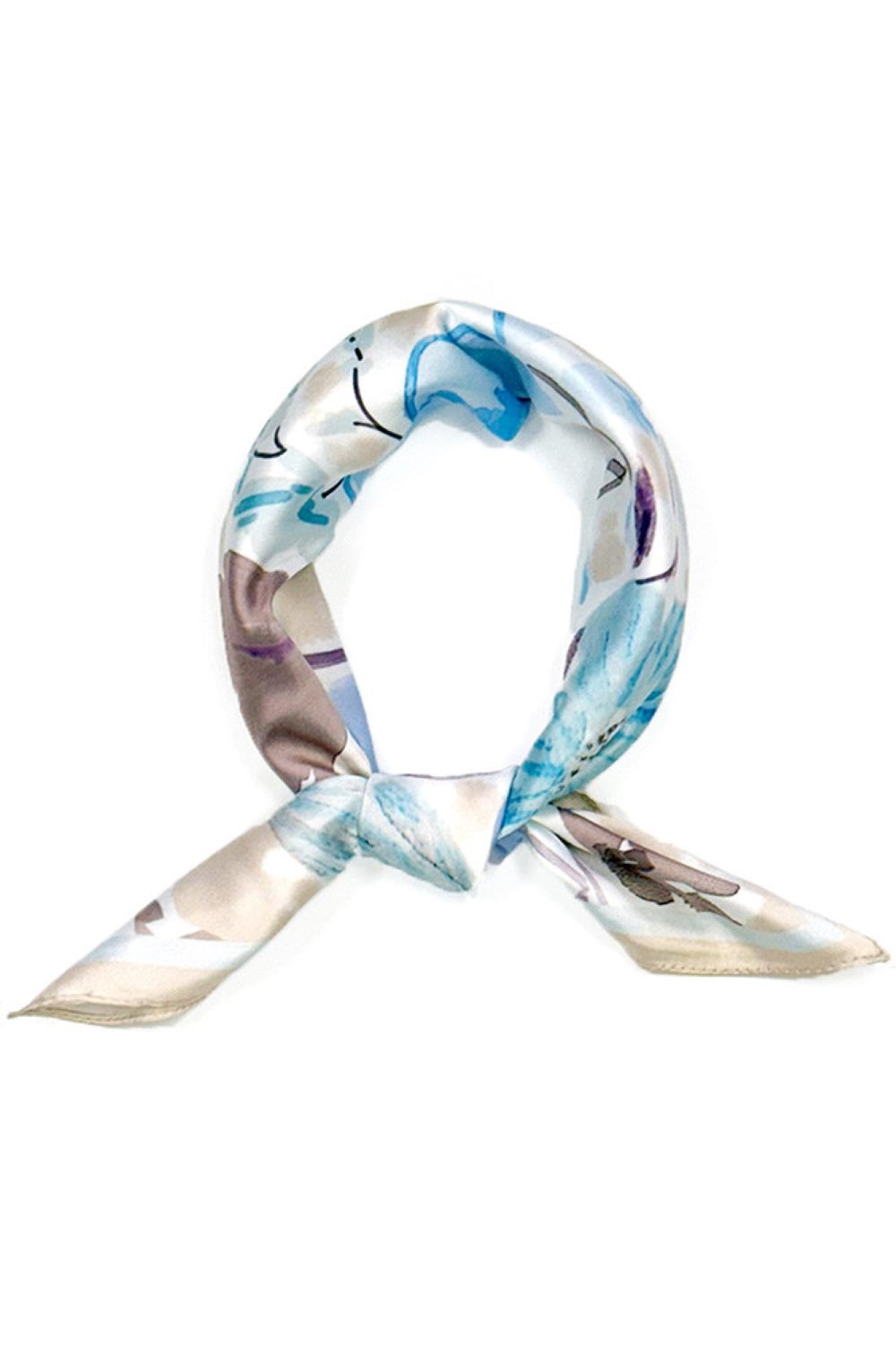 Beige Elevate your summer style with this vibrant Floral Painting Print Bandana Scarf. Crafted from lightweight 100% polyester, this versatile 27.5" x 27.5" square scarf features an artistic floral design perfect for warm weather wear. Tie it around your neck, wear it as a headwrap, or style it as a chic accessory the possibilities are endless. Breathable and easy to care for, it's your go-to piece for adding color and personality to any casual outfit.