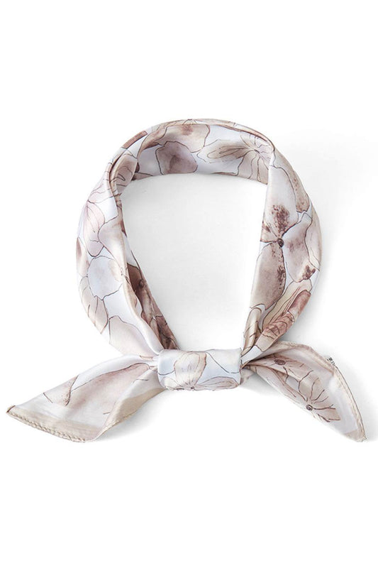 Beige Brighten your summer style with this lightweight floral pattern bandana scarf. Crafted from 100% polyester, it's breathable and perfect for warm weather wear. The generous 27.5" x 27.5" square design offers versatility wear it as a headscarf, neck wrap, or accessory. Easy to care for and effortlessly chic, this printed scarf adds a pop of color to any outfit.