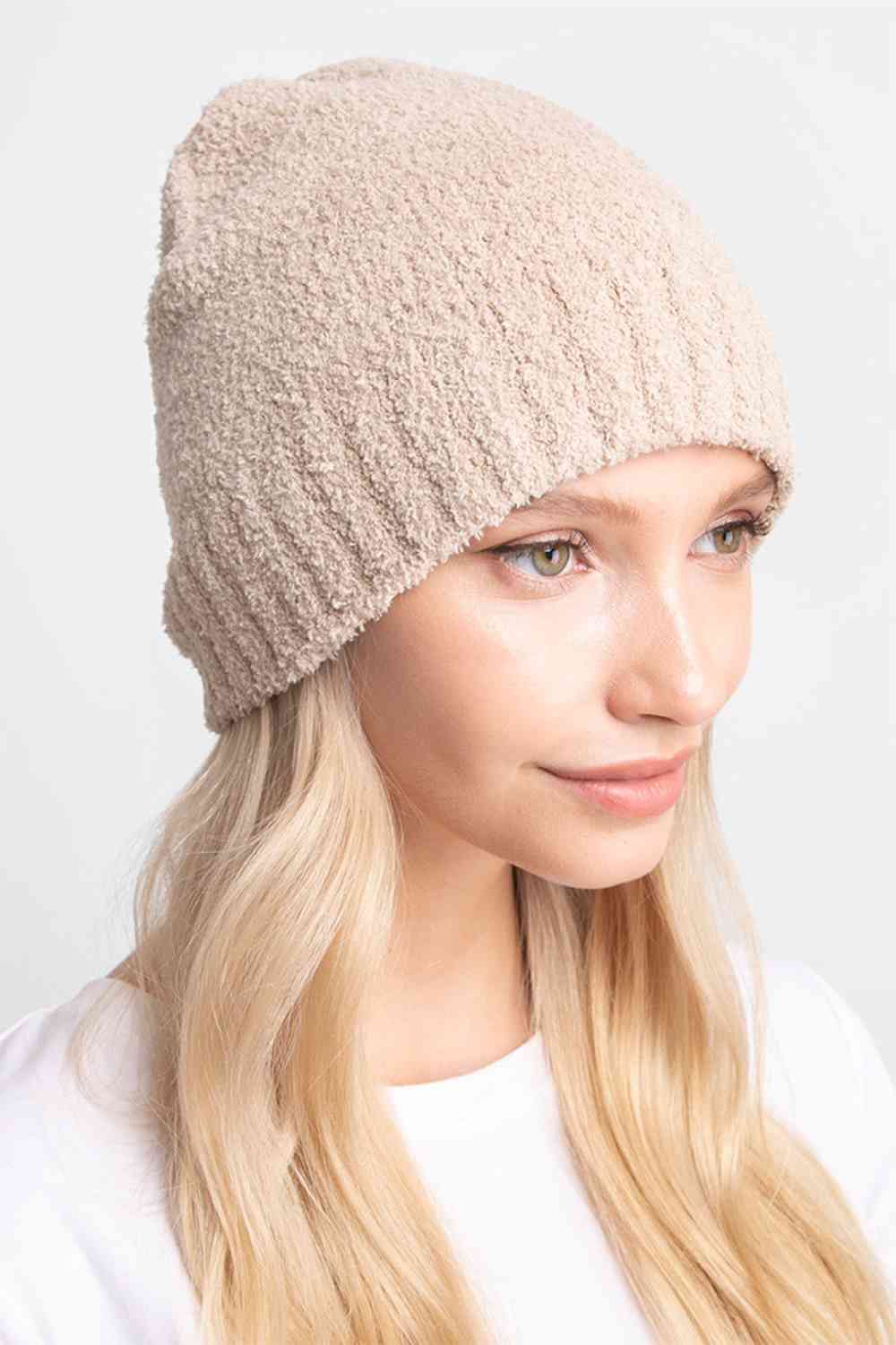 Beige Wrap yourself in warmth with this versatile ribbed trim beanie, designed for everyday comfort and style. Made from 100% polyester microfiber, it delivers a soft, breathable feel that moves with you through cold weather.