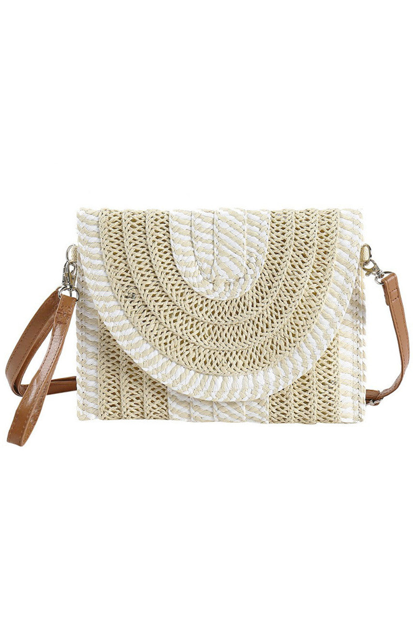 Two Tone and Stripe Pattern Straw Crossbody Bag combines natural straw craftsmanship with a stylish striped design, offering both durability and a chic aesthetic. Its lightweight construction and adjustable crossbody strap provide comfortable, hands-free wear, making it ideal for everyday use or travel. The spacious interior accommodates essentials securely, while the unique two-tone pattern adds a sophisticated touch to any outfit. Perfect for those seeking a blend of practicality and refined style. 
