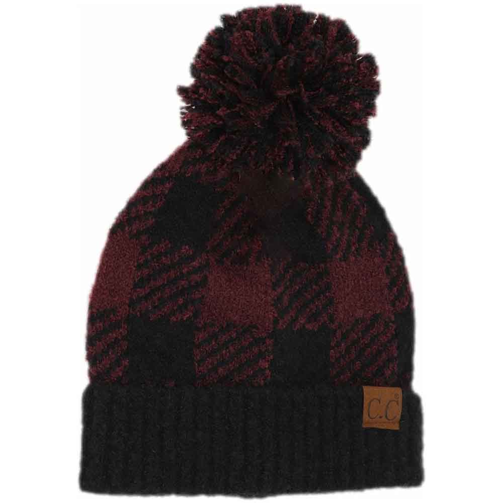 Berry Buffalo Print Jacquard Knit Pom Beanie offers expert-level quality with its meticulously woven jacquard design, showcasing a classic buffalo print pattern. Made from durable knit fabric, this beanie provides reliable warmth and retains its shape even after repeated use. The attached pom adds a refined touch, making it a sophisticated accessory perfect for cold weather while elevating your overall style with a timeless, textured look.