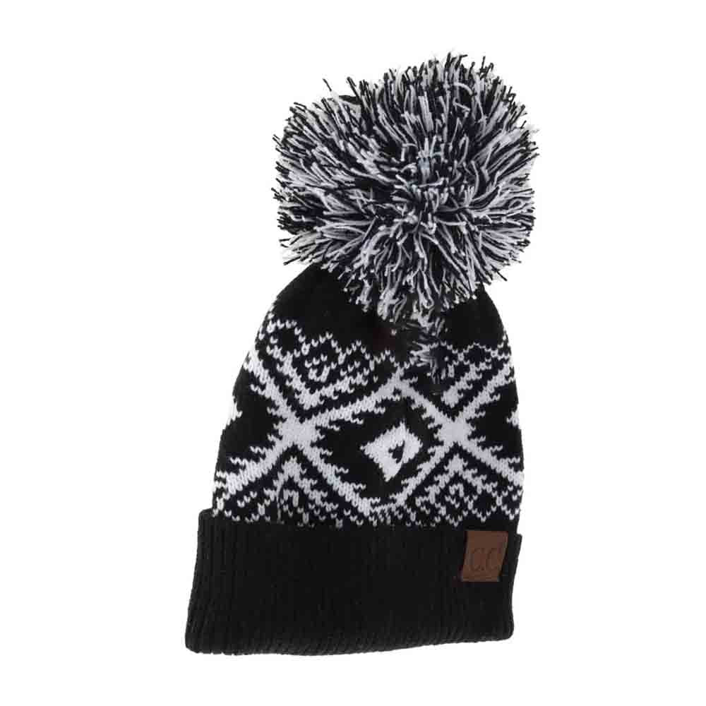 Black Aztec Multi-Colored Pom C.C Beanie combines traditional patterns with modern style, featuring vibrant multicolored weaving inspired by Aztec designs. Crafted for warmth and comfort, this beanie includes a soft pom-pom on top and is made from high-quality yarn to ensure durability and a cozy fit during cold weather. Ideal for those seeking both function and fashion, it adds a distinctive, cultural flair to any winter wardrobe.