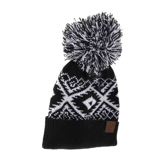 Black Aztec Multi-Colored Pom C.C Beanie combines traditional patterns with modern style, featuring vibrant multicolored weaving inspired by Aztec designs. Crafted for warmth and comfort, this beanie includes a soft pom-pom on top and is made from high-quality yarn to ensure durability and a cozy fit during cold weather. Ideal for those seeking both function and fashion, it adds a distinctive, cultural flair to any winter wardrobe.