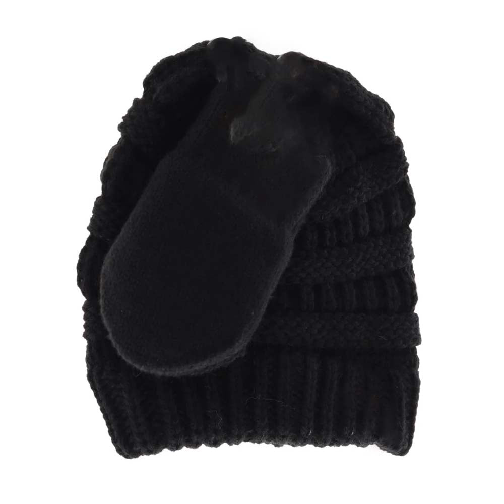 Black BABY Solid C.C Beanie with Mitten Set provides essential warmth and comfort for your little one. Made from soft, high-quality materials, the beanie gently fits your baby's head to retain heat, while the matching mittens protect delicate skin from scratches and cold. This coordinated set balances functionality with a clean, solid design, making it an expert choice for everyday wear during cooler weather.