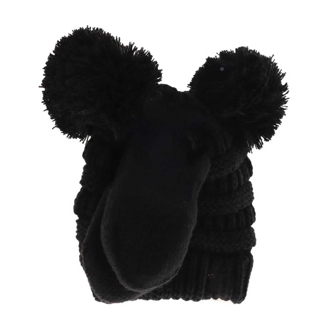 Black BABY Solid Knit Double Pom C.C Beanie with Mitten SET offers expert-level protection and warmth for your baby during cold weather. Made from soft, high-quality knit material, the double pom beanie provides enhanced insulation while maintaining breathability. The coordinating mittens keep tiny hands comfortably warm without restricting movement. This carefully crafted set ensures your baby remains cozy and protected from chilly environments, combining practicality with an adorable, timeless design. 