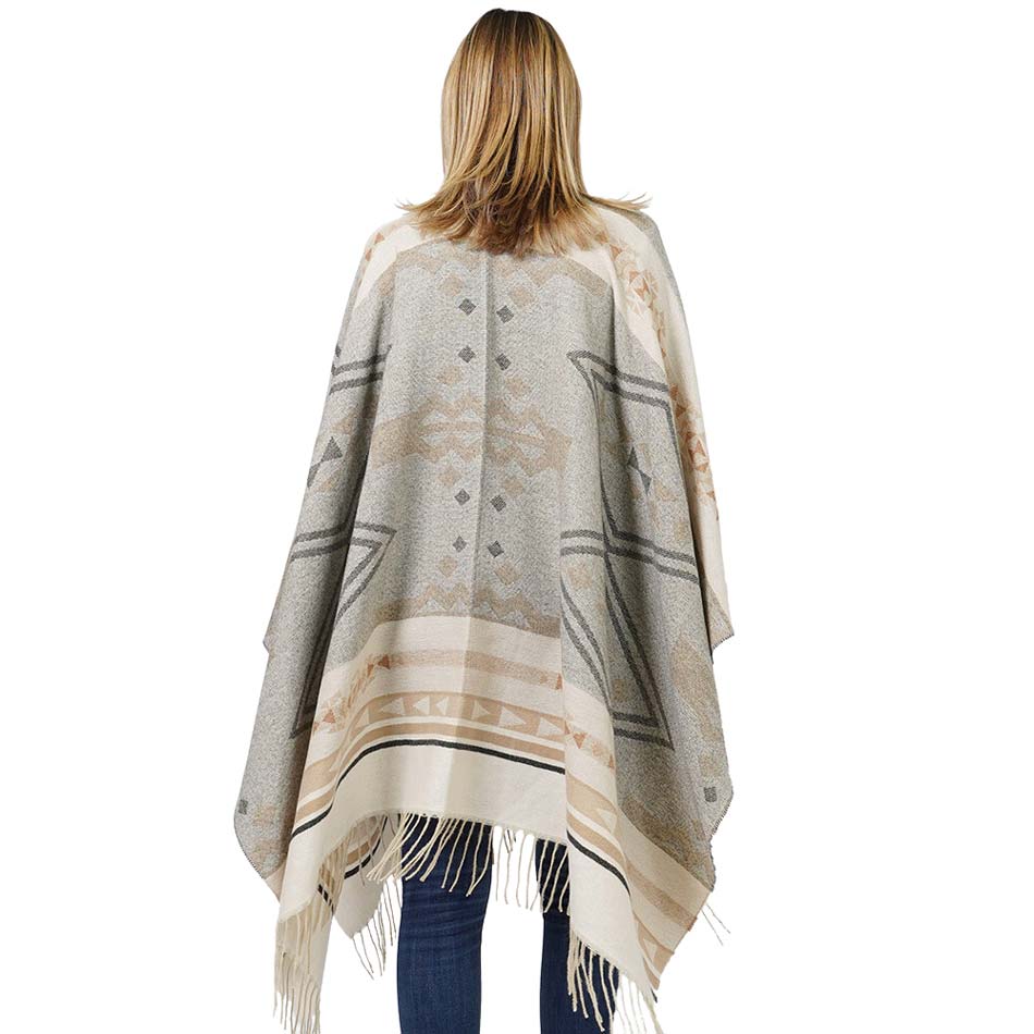 Black Beautiful Aztec Patterned Cape Poncho, With the latest trend in ladies' outfit cover-up! the high-quality knit poncho is soft, comfortable, and warm but lightweight. It's perfect for your daily, casual, party, evening, vacation, and other special events outfits. A fantastic gift for your friends or family.