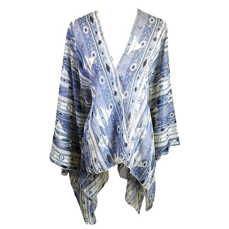Black Boho Patterned Sheer Cover Up Kimono Poncho, your neck deserves something better than cheap fabrics. This lightweight kimono poncho features a boho-patterned design. It's a design that gives any outfit a unique look. Perfect gift for a wife, birthday, holiday, or fun night out.