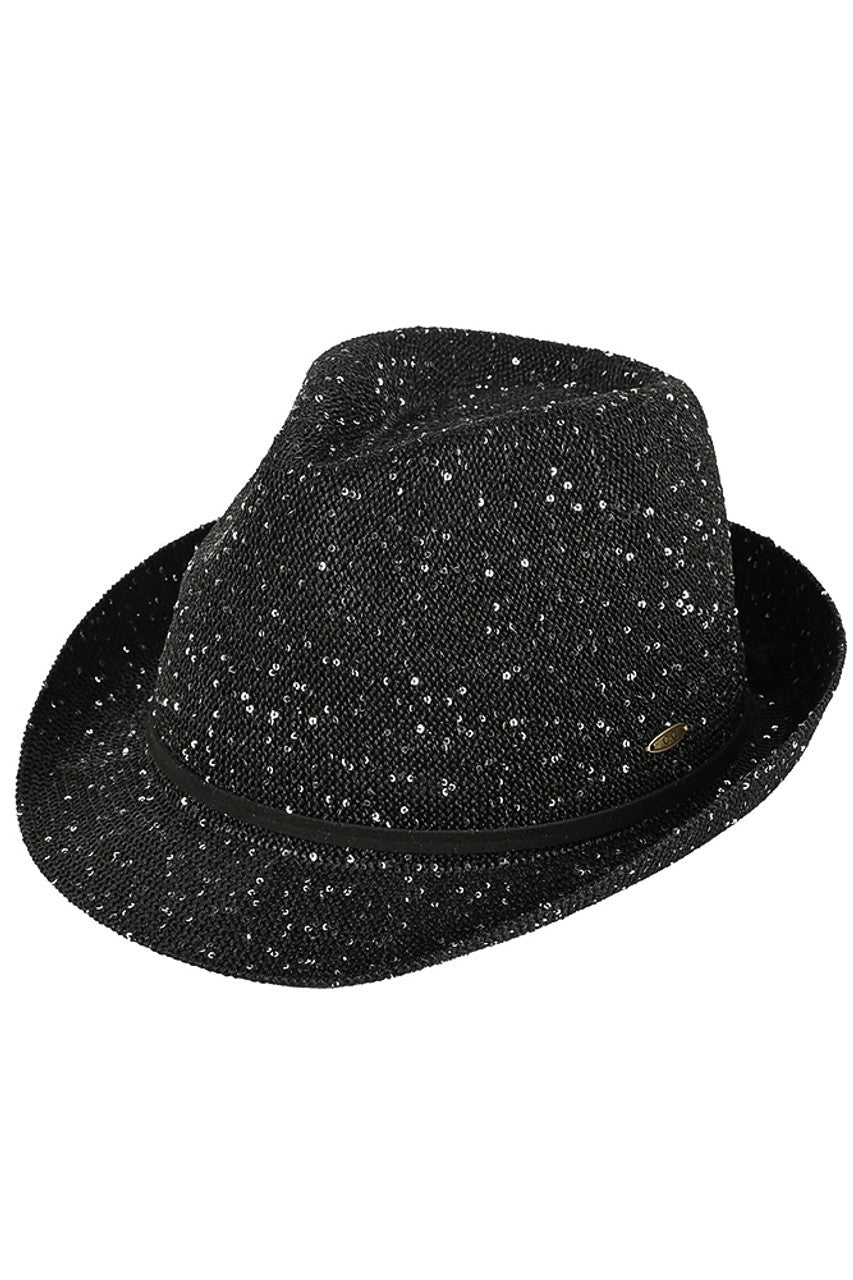 Black C.C Band Trim Sparkle Fedora Hat is a stylish and elegant accessory that adds a touch of sparkle to any outfit. Made with high-quality materials, this hat features a trendy band trim and a classic fedora shape. Its versatile design makes it suitable for both casual and formal occasions. Elevate your look with this must-have hat. 