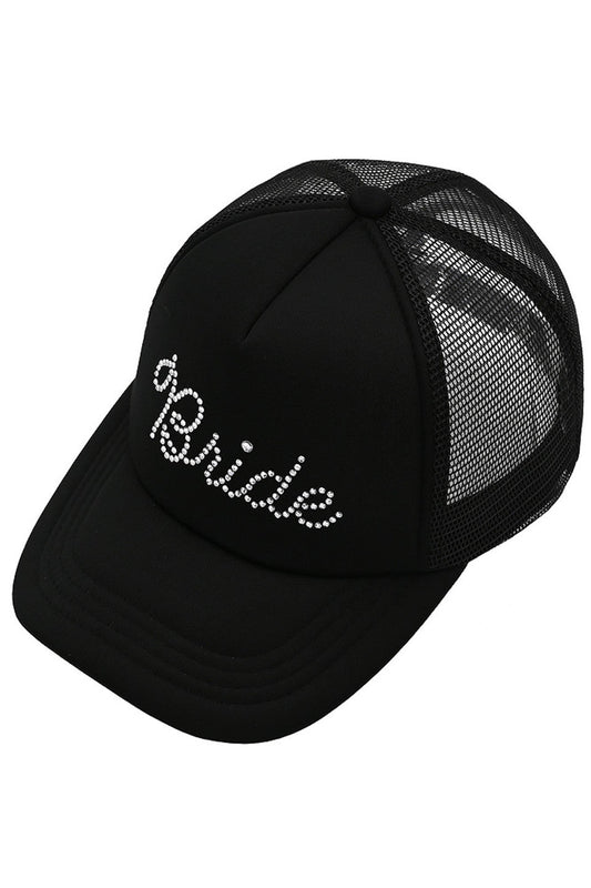 Black C.C. Bride Rhinestone Trucker Cap is perfect for any bride-to-be looking to add some sparkle to her wedding day. The rhinestone detailing adds a touch of elegance, while the trucker style keeps you comfortable and cool. It's a must-have accessory for your special day.