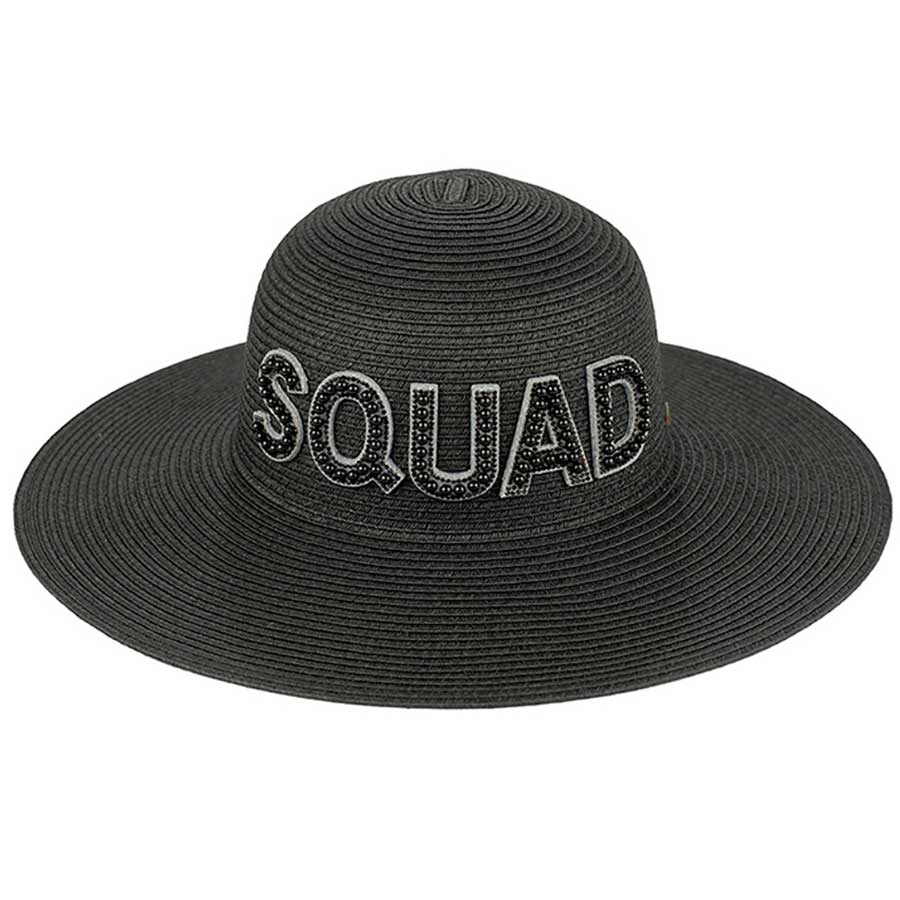 Black C.C Bride & Squad Pearls Wide Brim Sun Hat, keep your styles on even when you are participating in the bride squad at weddings. Large, comfortable, and perfect for keeping the sun off of your face, neck, and shoulders. These beautiful bride & squad pearls wide-brim sun hats will be perfect for any wedding ceremony.