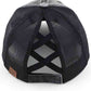 Black-C.C Distressed Beach Please Patch Ponycap is perfect for any sunny getaway. Made with distressed fabric and adorned with a trendy patch, this ponycap adds a stylish touch to your beach look. Protect your face from the sun while staying fashionable.