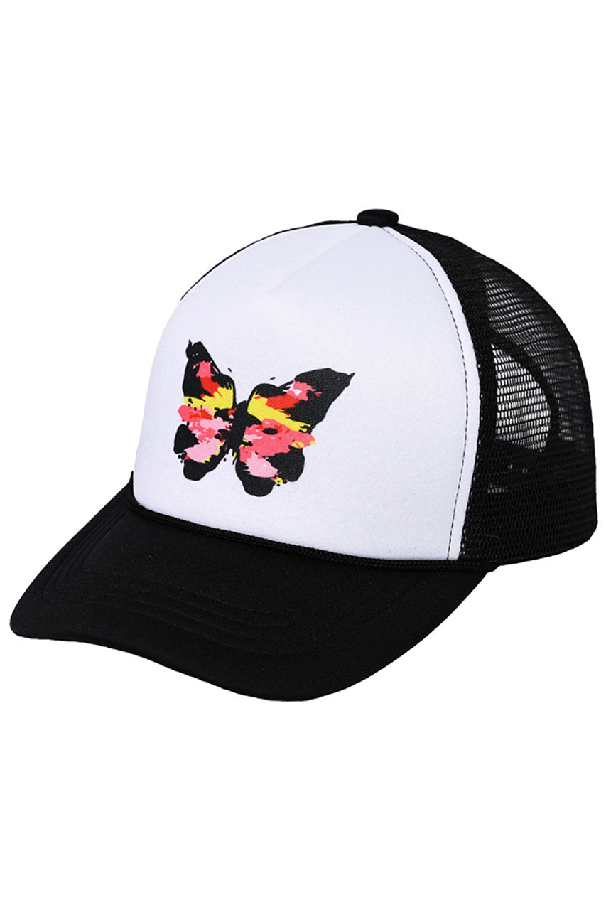 C.C Hand Painted Abstract Butterfly Trucker Cap
