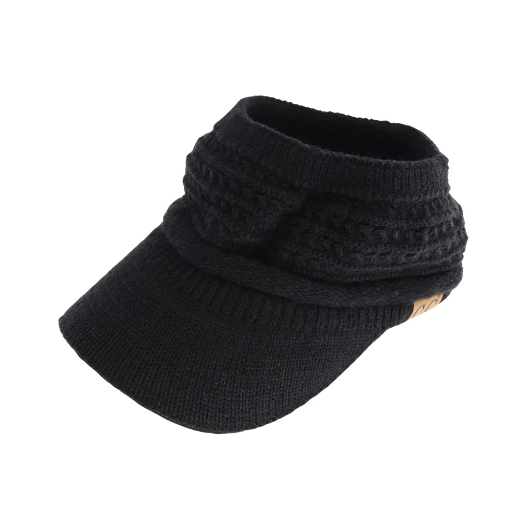 C.C Knitted Visor hat - Black - Hat