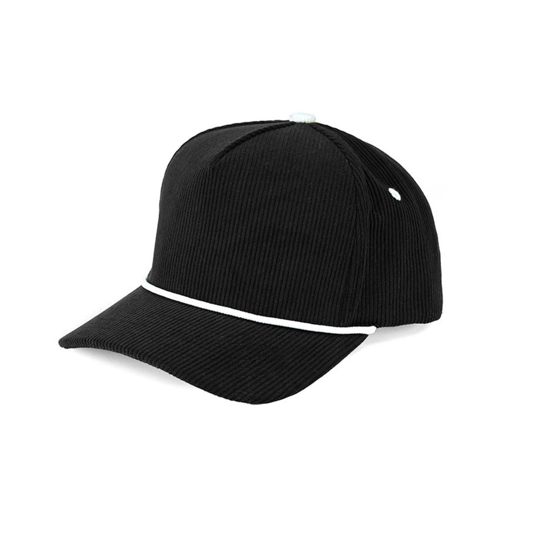 Black Add timeless texture to your outfit with the C.C Solid Corduroy Snapback Trucker Cap, featuring a classic corduroy design and decorative rope detail for subtle style. Designed with an adjustable snapback closure and breathable mesh back, it offers a comfortable, customizable fit for everyday wear.