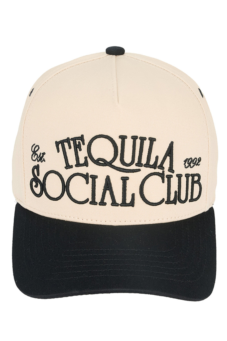 Black C.C TEQUILA SOCIAL CLUB Embroidered Trucker Cap is the perfect accessory for any social occasion. With its stylish design and embroidered logo, this trucker cap is sure to elevate your outfit. Made with high-quality materials, it offers both comfort and durability. Show off your love for C.C TEQUILA and make a statement with this must-have cap.