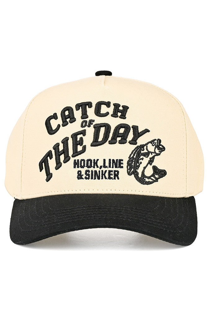 C.C REEL’EM IN Embroidered Letter Two Tone Trucker Hat - Black - Trucker Hats