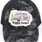 Black Camo C.C HAPPY CAMPER PATCH VINTAGE PONY CAP is a stylish and trendy accessory for any outdoor enthusiast. Made with high-quality materials, it features a vintage pony design and a bold "Happy Camper" patch, making it a perfect addition to any outfit. Stay fashionable and protected from the sun with this cap.