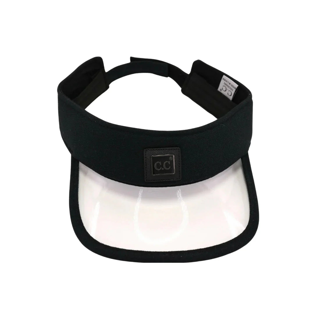 Black-Canvas CC Visor with PVC Brim combines durable canvas fabric with a sturdy PVC brim for enhanced sun protection and long-lasting wear. Its lightweight design ensures comfort during extended use, while the PVC brim maintains shape and provides reliable shade. Ideal for outdoor activities, this visor offers both functionality and a sleek, professional appearance. 