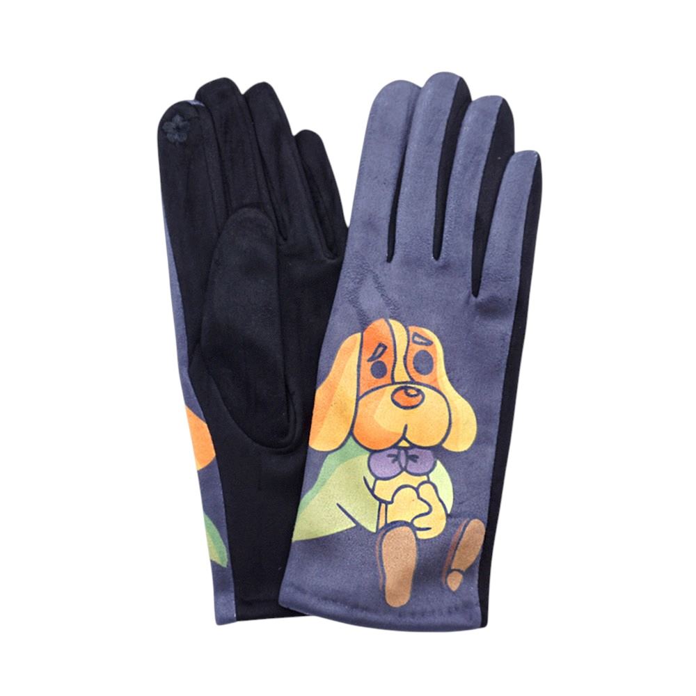Black Cartoon Puppy Printed Smart Touch Gloves combine playful design with advanced touchscreen compatibility. Crafted for precision and comfort, they allow seamless use of smartphones and tablets without removing your gloves. Ideal for staying connected in cooler weather, their soft material ensures warmth while maintaining fingertip sensitivity. The charming puppy print adds a touch of personality to your cold-weather accessories, making these gloves both functional and stylish for everyday use. 