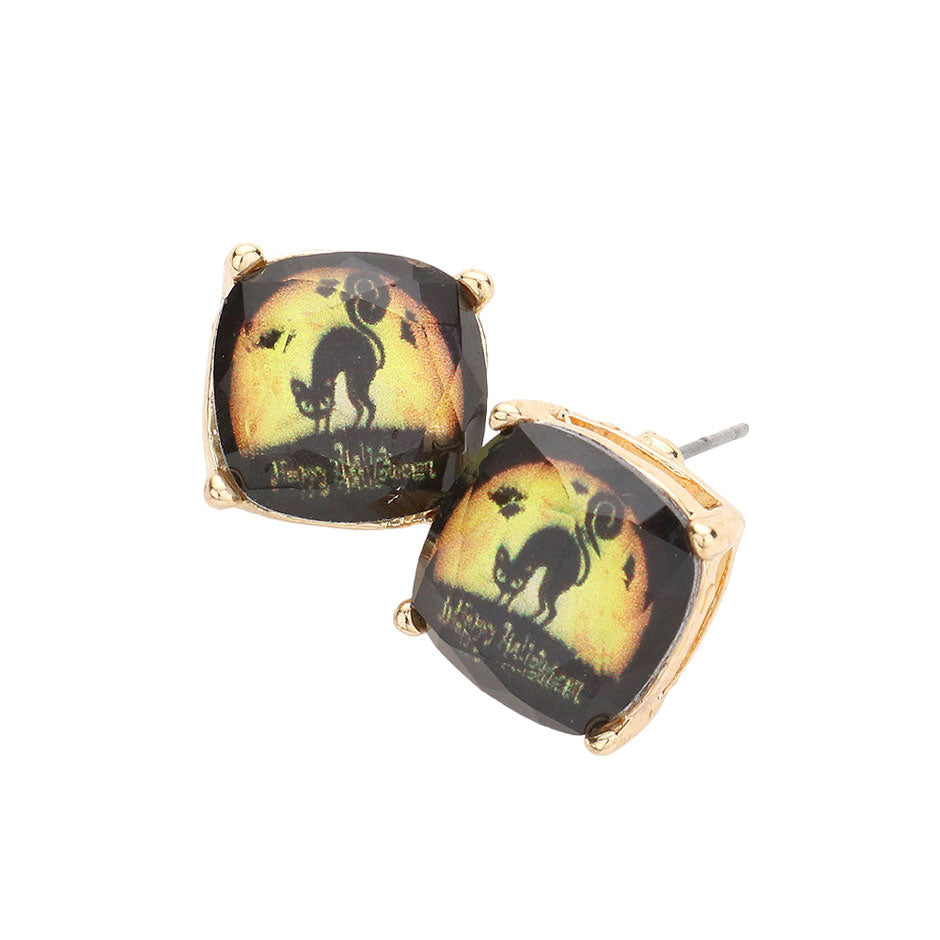 Black Cat Cushion Square Stud Earrings, are fun handcrafted jewelry that fits your lifestyle, adding a pop of pretty color. Enhance your attire with these vibrant artisanal earrings to show off your fun trendsetting style. Great gift idea for your Wife, Mom, or any family member.