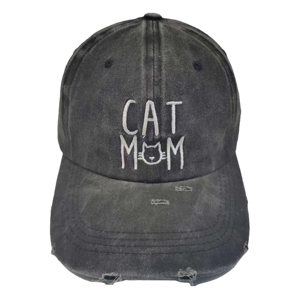 Black Cat Mom Message Baseball Cap, show your love for cats and your mom with this baseball cap. This classic cat mom message cap is perfect for everyday outings and show off your unique style and love for cats! It's an excellent gift for your friends, family, or loved ones who love cats most.