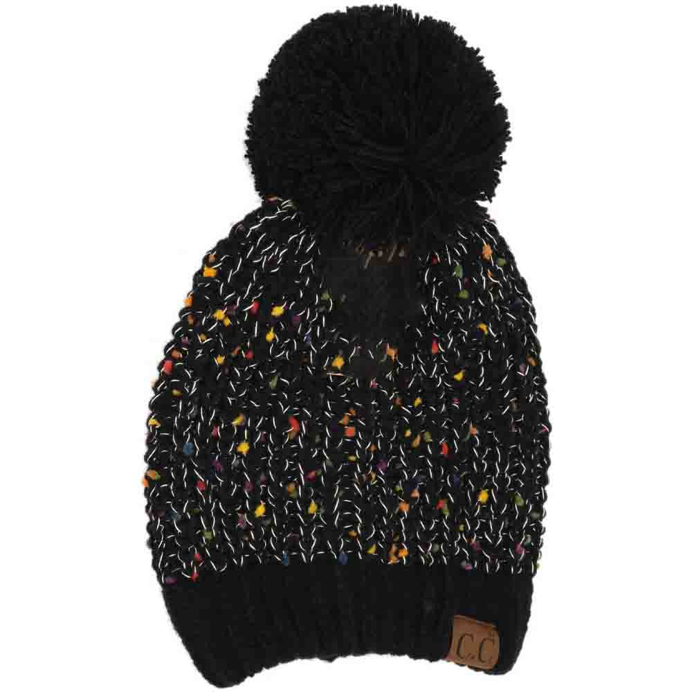 Black Chenille Confetti Pom Beanie combines premium chenille yarn with a vibrant, multi-color confetti design, delivering both softness and visual appeal. Expertly crafted for superior warmth and comfort, this beanie features a classic pom-pom for added style. Its durable knit construction ensures long-lasting wear, making it an ideal accessory for cold weather that effortlessly balances performance and fashion. 