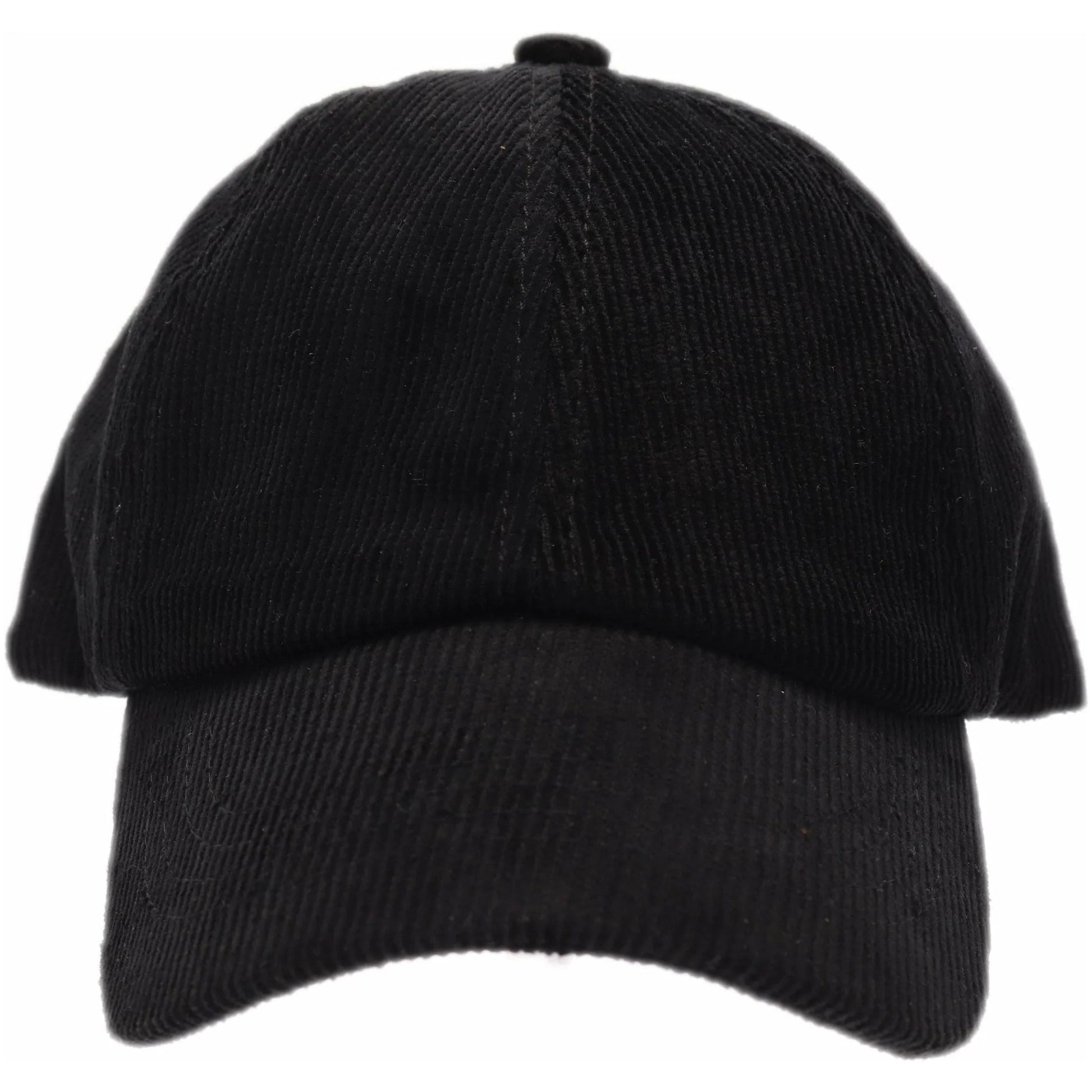 Black CORDUROY CRISS CROSS PONY CAP combines comfort and style with its soft corduroy material and unique criss cross design. Keep your hair in place and add a touch of sophistication to any outfit. A must-have accessory for any fashion-forward individual.